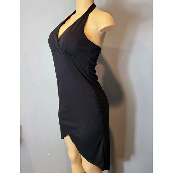 Vintage Y2K Charlotte Russe Dark Romantic Asymmetrical Halter Dress Sz Small - Picture 3 of 7